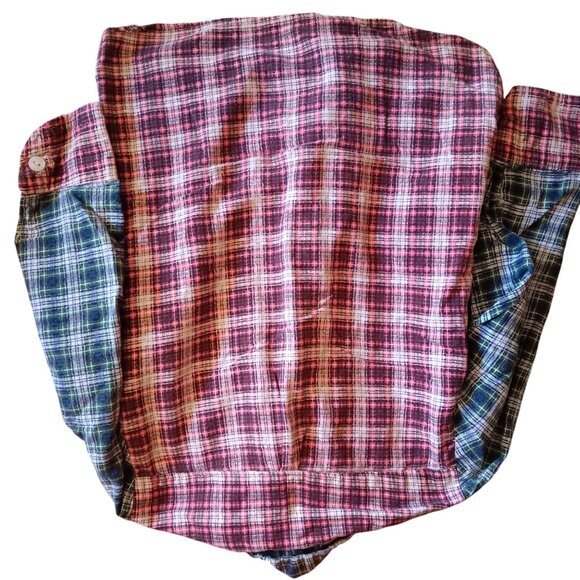 Vintage Boys 8 Shirt 1950's Handmade Flannel Country Button-Up 1OF1 Shadow PLaid - Picture 6 of 6